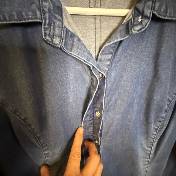 Chico's Blue Denim Shirt Dress - Picture 3 of 5